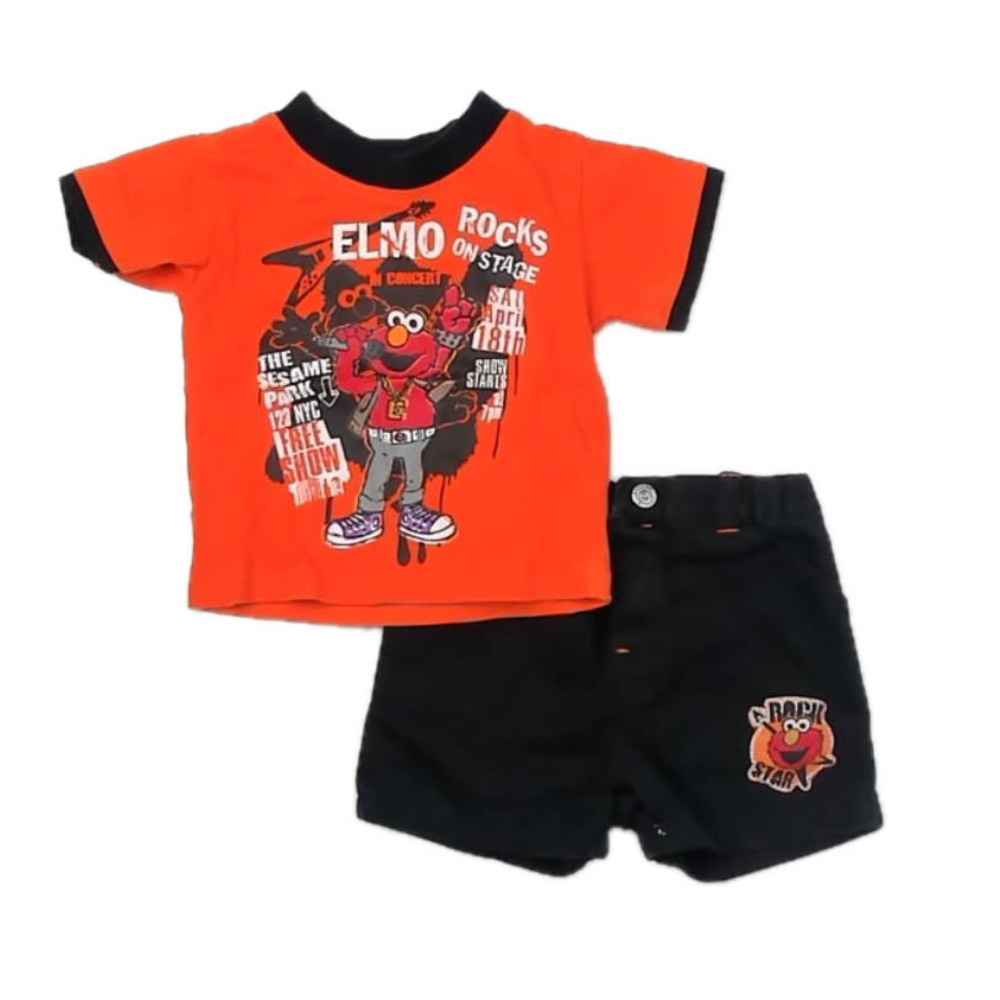 Sesame Street Boys Orange | Black Elmo Apparel Sets size: 12 Months